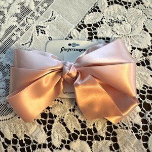 BOW-NWOT-Gingersnaps-Girl's Beautiful Soft Pink Multi-Layer Satin Ribbon, 6 in,E